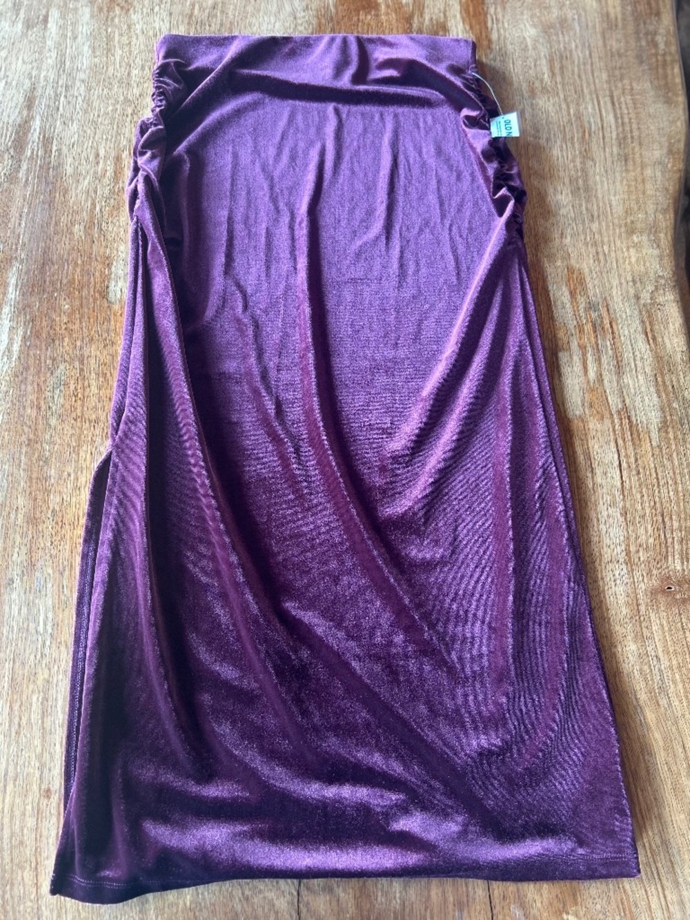 NWT Long Velvet Slip Skirt Med Side Slit Burgundy Whimsygoth Holiday 90's Grunge